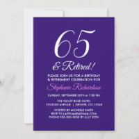 Minimaliste Moderne 65 et Retraite Violette Retrai