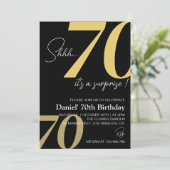 Invitation minimaliste moderne 70e anniversaire (Debout devant)