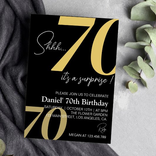 Invitation minimaliste moderne 70e anniversaire