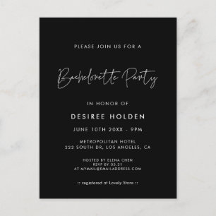 Invitation minimaliste moderne à la Bachelorette P