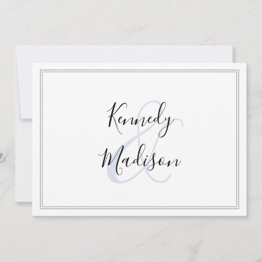 Invitation ✨ minimaliste moderne 💍 Accueil Mariage élégant (Dos)