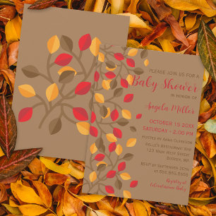 Invitation Minimaliste moderne automne Feuilles d'automne Bab