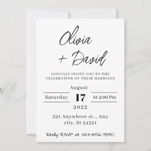 Invitation minimaliste, Moderne, Boho, Mariage photo (Devant)