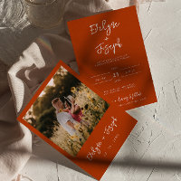 Minimaliste moderne Burnt Orange Photo Boho Mariag