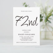 Invitation Minimaliste Moderne Calligraphie Simple 72e annive (Debout devant)