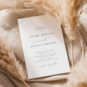 Invitation Minimaliste Moderne Chic Écriture Élégant Mariage