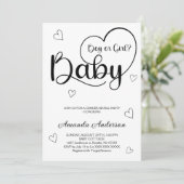 Invitation Minimaliste Moderne Coeur Genre Révélation (Debout devant)