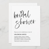 Invitation minimaliste moderne de douche nuptiale (Devant / Derrière)