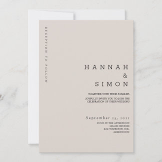 Invitation minimaliste moderne de mariage d'hiver
