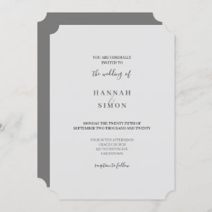 Invitation minimaliste moderne de mariage d'hiver