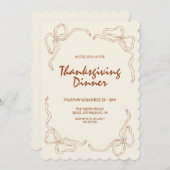 Invitation Minimaliste Moderne Dîner Thanksgiving (Devant / Derrière)