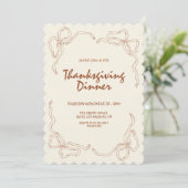 Invitation Minimaliste Moderne Dîner Thanksgiving (Debout devant)