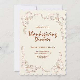 Invitation Minimaliste Moderne Dîner Thanksgiving