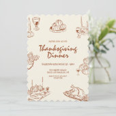 Invitation Minimaliste Moderne Dîner Thanksgiving (Debout devant)
