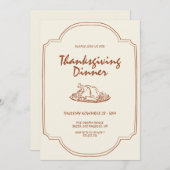 Invitation Minimaliste Moderne Dîner Thanksgiving (Devant / Derrière)