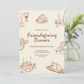 Invitation Minimaliste Moderne Dîner Thanksgiving (Debout devant)