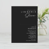 Invitation Minimaliste moderne | Douche Lingerie Noire (Debout devant)