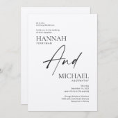 Invitation minimaliste moderne en ivoire noir (Devant / Derrière)