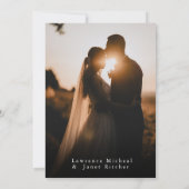 Invitation minimaliste moderne en noir et blanc 3 (Dos)