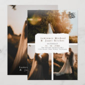 Invitation minimaliste moderne en noir et blanc 3 (Devant / Derrière)