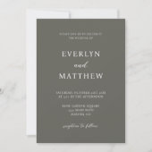 Invitation Minimaliste Moderne Gris Olive (Devant)