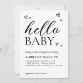 Invitation minimaliste moderne Hello Baby shower (Devant)