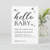 Invitation minimaliste moderne Hello Baby shower (Debout devant)
