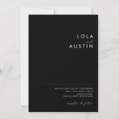 Invitation Minimaliste moderne | Mariage Décontracté noir (Devant)