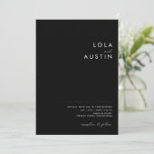 Invitation Minimaliste moderne | Mariage Décontracté noir (Debout devant)