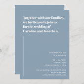 Invitation Minimaliste moderne Mariage simple Dusty Blue (Devant / Derrière)