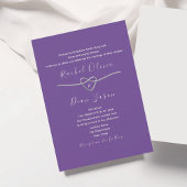 Invitation minimaliste moderne mariage violet