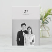 Invitation Minimaliste moderne noir & blanc Mariage simple (Debout devant)