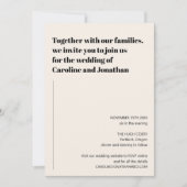Invitation Minimaliste moderne noir ivoire Mariage simple (Devant)
