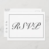 Invitation minimaliste moderne noir noir RSVP (Devant / Derrière)
