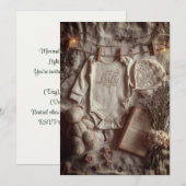 Invitation Minimaliste & Moderne Pailleté | Neutre Douce (Devant / Derrière)