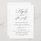 Invitation Minimaliste moderne, police noire, Mariage Elopeme (Devant / Derrière)