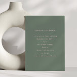 Invitation Minimaliste moderne rose douce et Mariage vert Sag<br><div class="desc">Une disposition minimaliste avec du texte rose vif et raffiné sur un arrière - plan vert sauge poussiéreux crée une atmosphère moderne et romantique. Le type propre et l'espacement généreux donnent à ce produit un aspect élevé et intemporel. Parfait pour les mariages contemporains avec une palette douce et moody.</div>