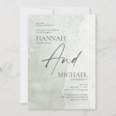 Invitation Minimaliste Moderne Sage Aquarelle (Devant)