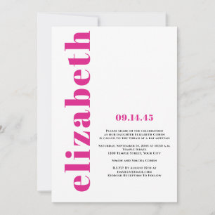 Invitation Minimaliste moderne Simple Bat Mitvah