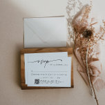 Invitation Minimaliste moderne Simple QR Code RSVP<br><div class="desc">Il s'agit d'une carte d'insertion RSVP simple et minimaliste moderne, avec une police serif et une police de calligraphie swooping. Cette élégante invitation de mariage est accompagnée d'un côté arrière optionnel où vous pouvez afficher votre propre photo spéciale. Modifiez tous les termes sauf le "rsvp" sur cette carte d'insertion. Toutes...</div>
