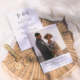 Invitation Minimaliste moderne tout en un QR Code Mariage pho
