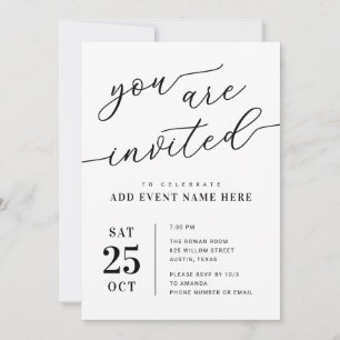 Invitation Minimaliste Moderne Toute Occasion
