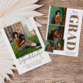 Invitation Minimaliste Moderne Vertical 5 Diplôme Photo