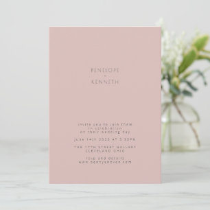 Invitation Minimaliste moderne Vintage Dusty Mariage