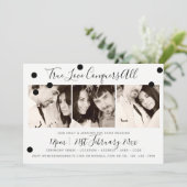 Invitation Minimaliste monochrome noir blanc - AJOUTER 3 PHOT (Debout devant)