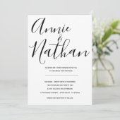 Invitation minimaliste Noir Blanc Élégant Mariage (Debout devant)