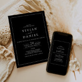 Invitation Minimaliste | Noir tout en un Mariage