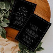 Invitation Minimaliste | Noir tout en un Mariage