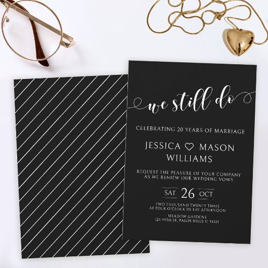 Invitation Minimaliste Nous faisons toujours noir voeu renouv