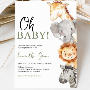 Invitation Minimaliste Oh Baby Safari Baby Shower